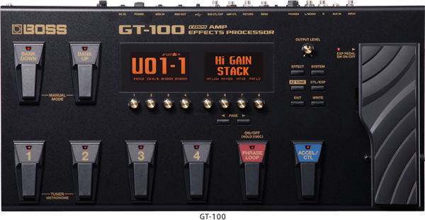 ギター用マルチ・エフェクターのフラッグシップ・モデル「GT-100」発売